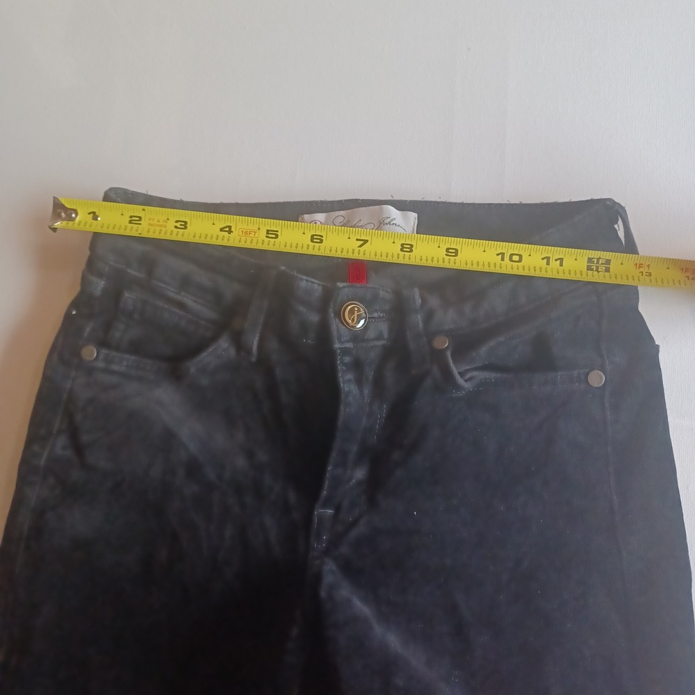 CJ by Cookie Johnson Womens Black Velvet Bootcut Pants Size 24 Stretch Cotton - Picture 6 of 8